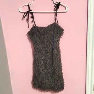 Forever 21 mini dress. Grey Faux Fur size small